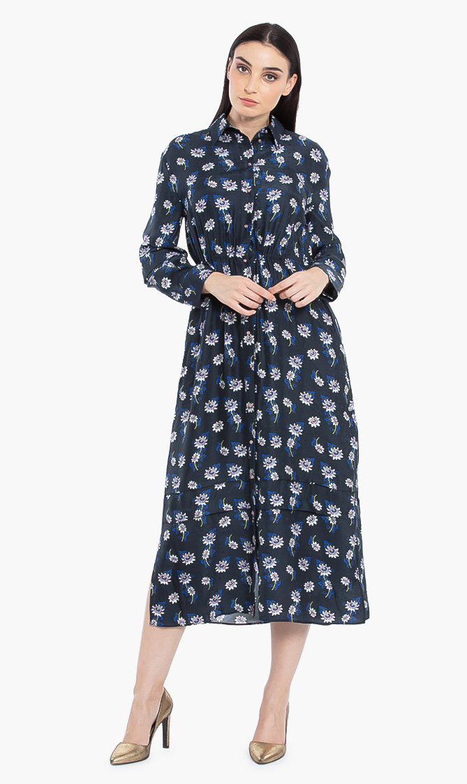 Kenzo Floral Print Long Sleeves Dress