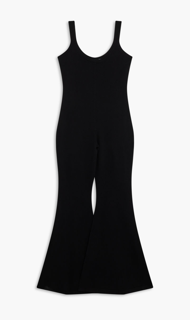 Michael Kors Black Cashmere Flare Jumpsuit for Women | The Deal Outlet