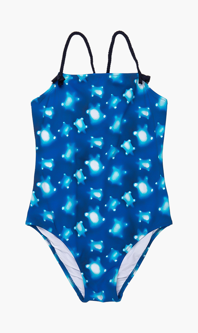 Gom Turtle Shadow One-piece Swimsuit, Blue