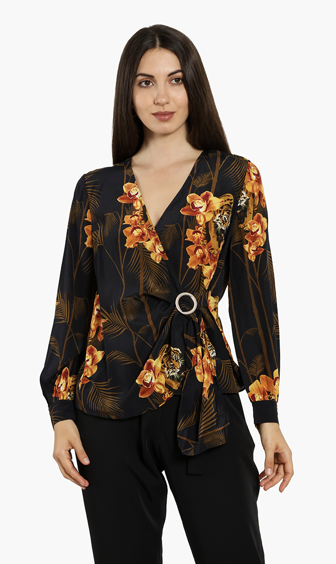 Ted Baker Annikah Printed Wrap Top