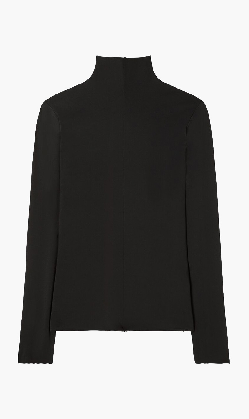 Long Sleeve Jersey Top, Black