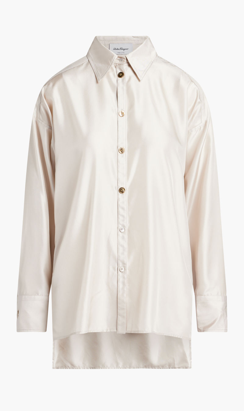 Salvatore Ferragamo White Silkpolyester Long Sleeves Shirt for Women | The Deal Outlet
Salvatore Ferragamo White Silkpolyester Long Sleeves Shirt for Women | The Deal Outlet
