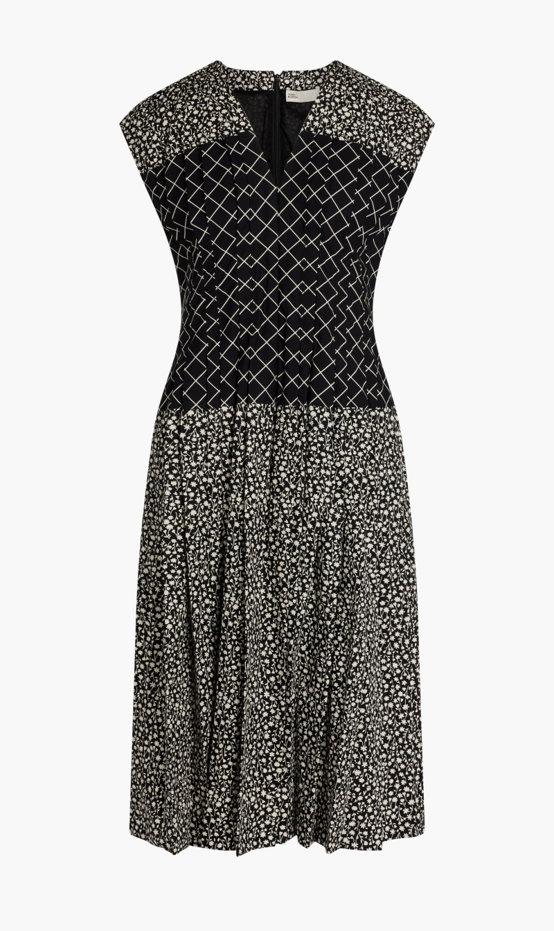 Tory Burch Black Ditsy Floral Claire Mccardell Dress for Women | The Deal Outlet