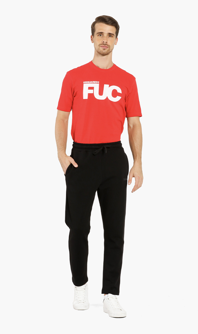 Cotton Logo Jog Pants, Black