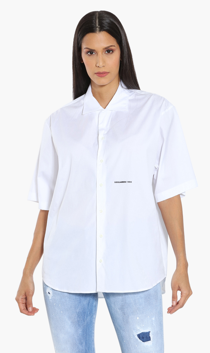 Dsquared2 Plain Cotton Short Sleeves Shirt