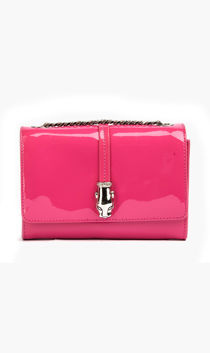Cavalli Class Satin Leather Shoulder Bags