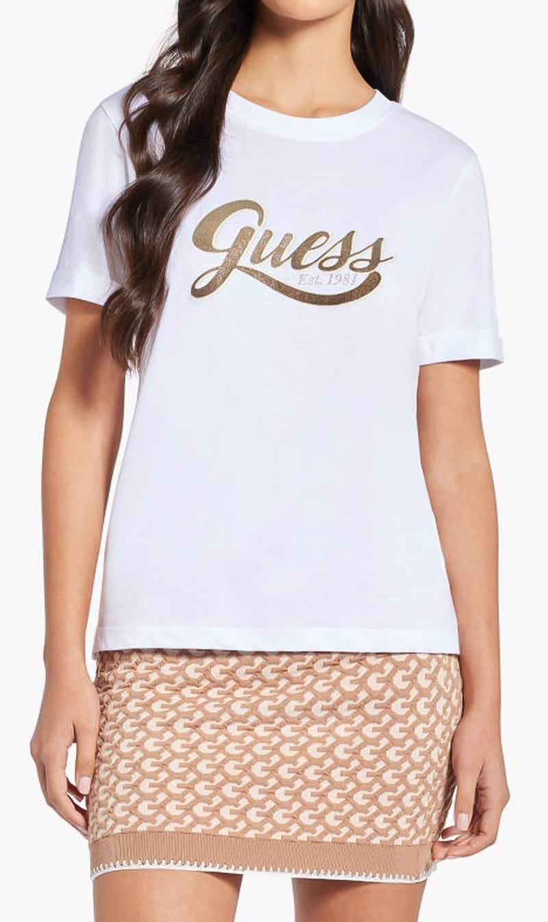 Guess White Ss Cn Glittery Logo Tee for Women | The Deal Outlet
Guess White Ss Cn Glittery Logo Tee for Women | The Deal Outlet