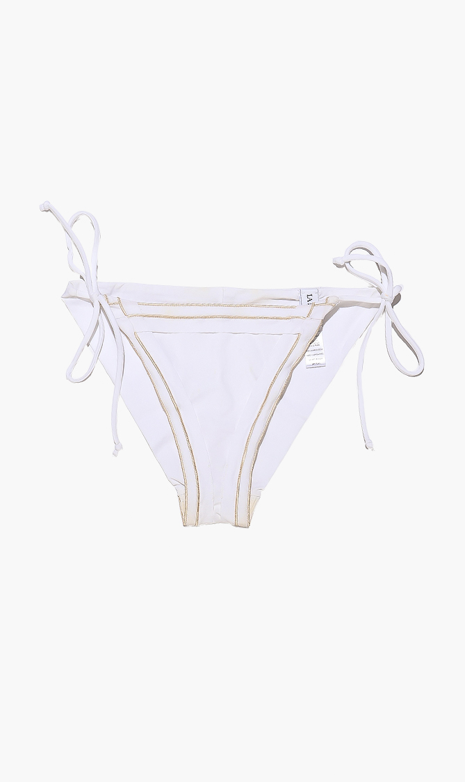 Side Knot Bikini Bottom, White