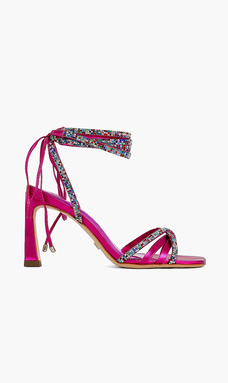Vicenza Pink Lace Up Sandals for Women | The Deal Outlet