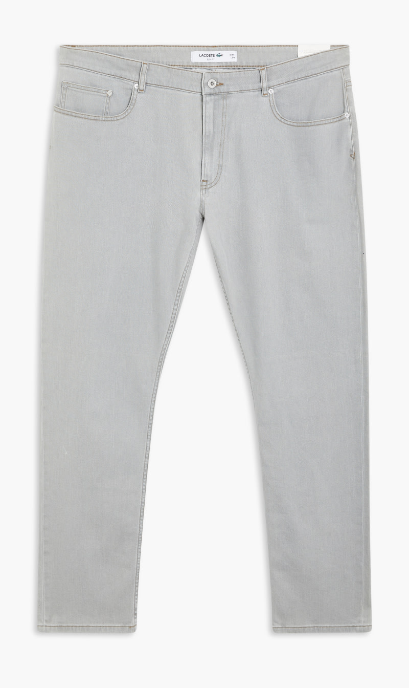 Slim Fit Stretch Denim 5-pocket Jeans, Grey