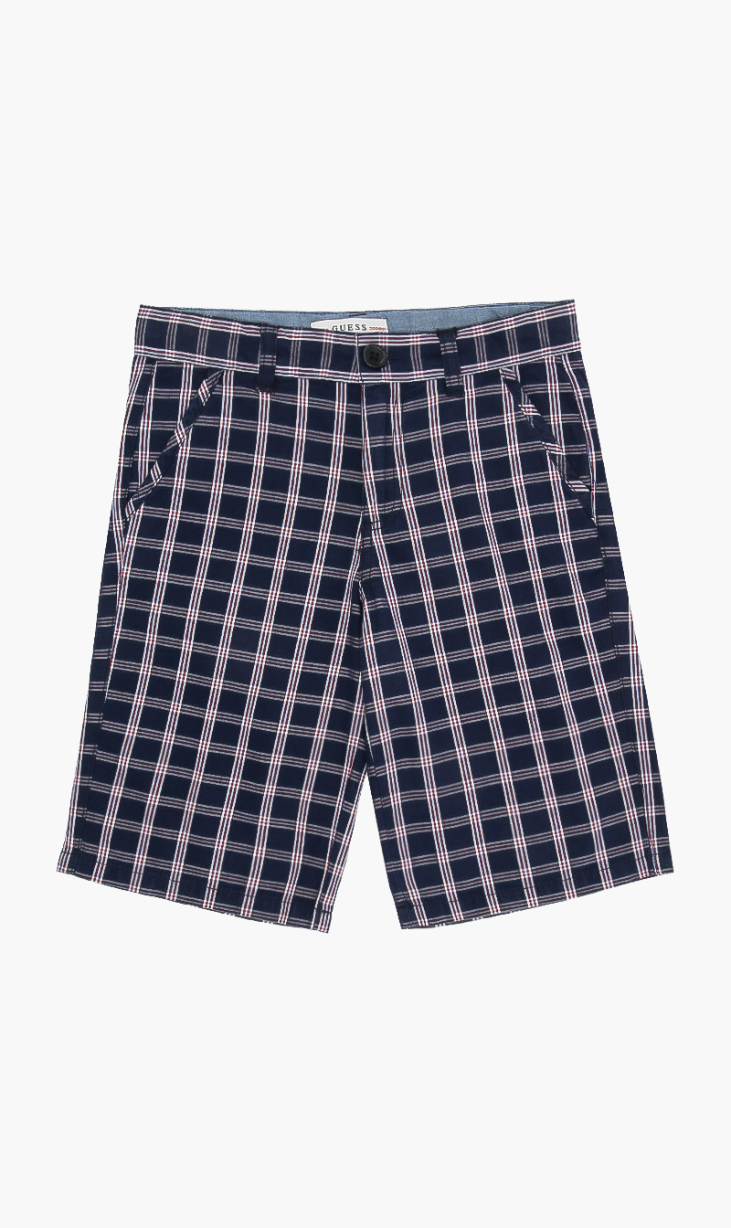 Guess Blue Chequered Shorts for Boys | The Deal Outlet