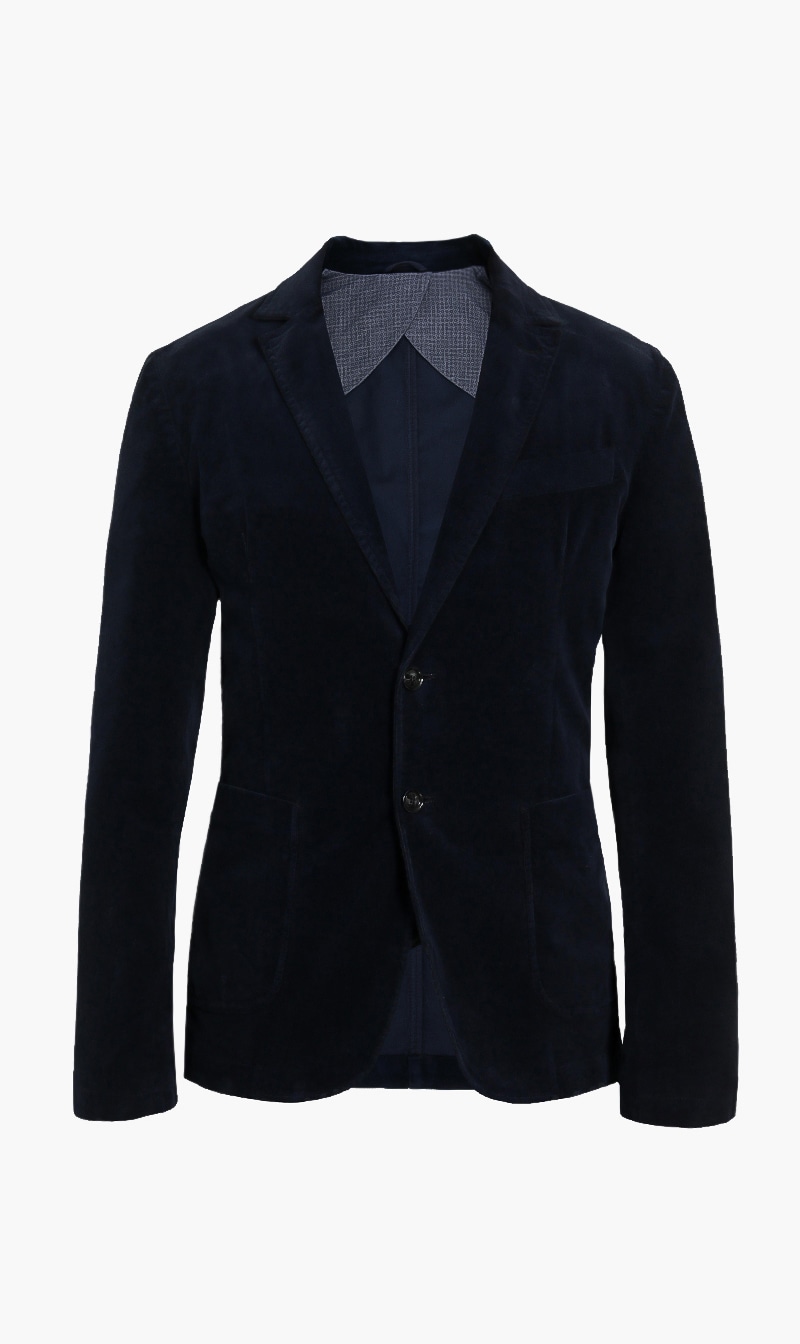 Slim Fit Rib Velvet Stretch, Blue