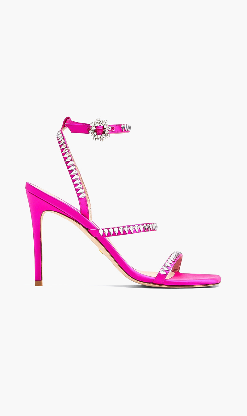 Stuart Weitzman Pink Gmct 100 Strppy Sndl for Women | The Deal Outlet