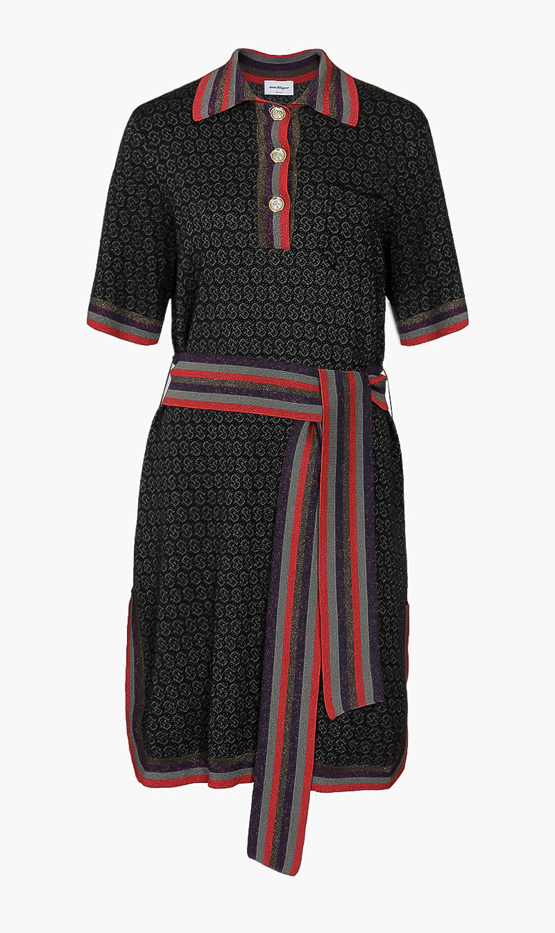 Salvatore Ferragamo Black Iconic Gancio Dress for Women | The Deal Outlet