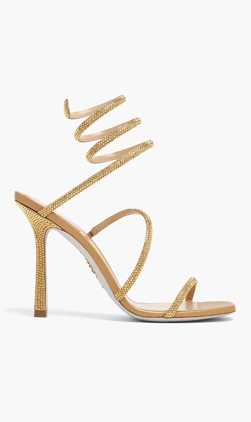 Rene Caovilla Gold Cleo Crystal Embellished Sandals for Women | The Deal Outlet
Rene Caovilla Gold Cleo Crystal Embellished Sandals for Women | The Deal Outlet