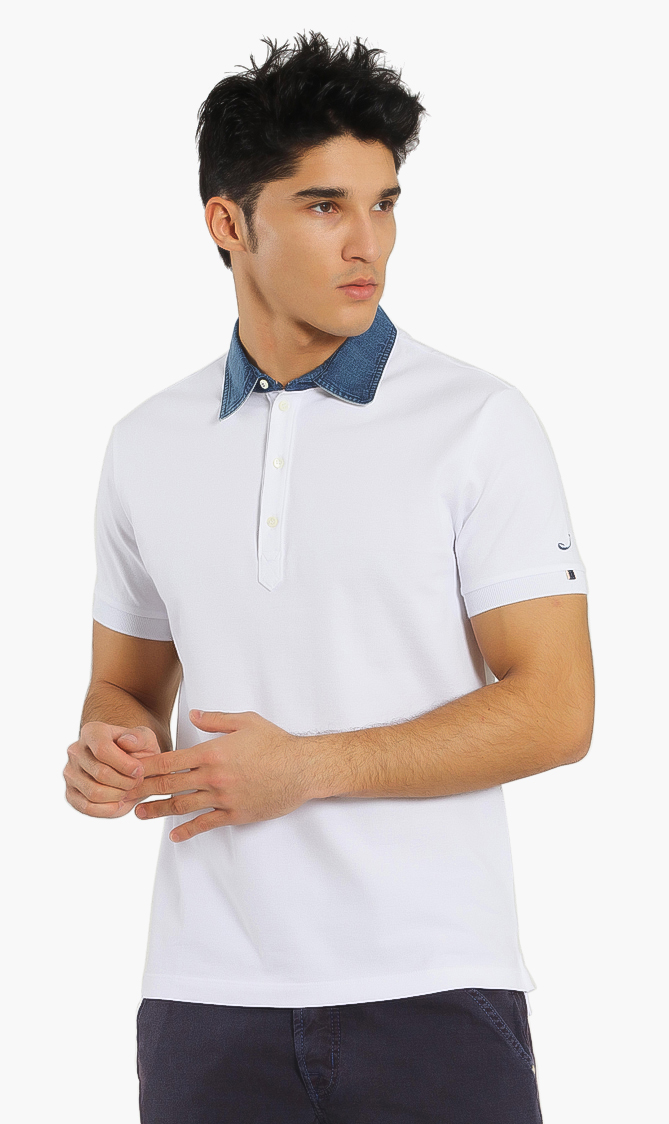 Jacob Cohen Denim Collar Polo Shirt