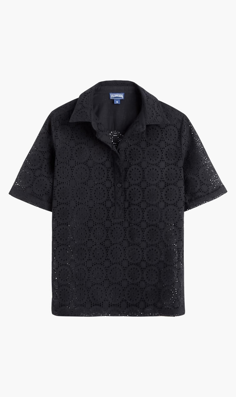 Vilebrequin Black Broderies Anglaises Polo T Shirt for Women | The Deal Outlet
Vilebrequin Black Broderies Anglaises Polo T Shirt for Women | The Deal Outlet