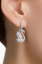 SJC ICONIC SWAN PE HOOP EARRINGS WHI/RHS