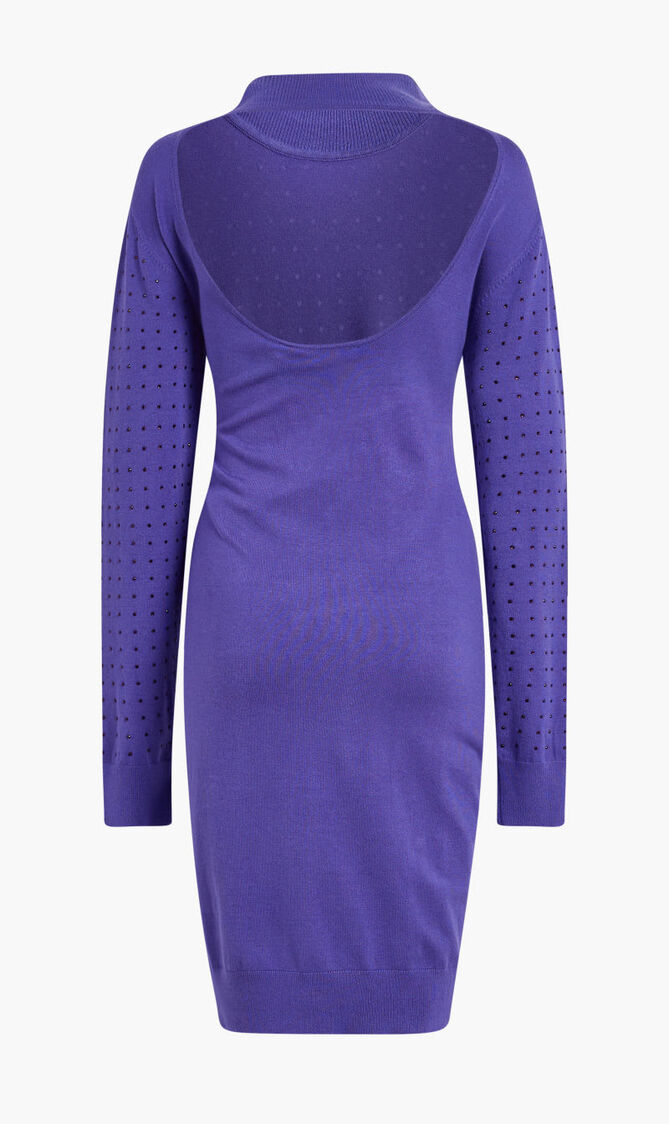 OPEN BACK RHINESTONE KNITDRESS