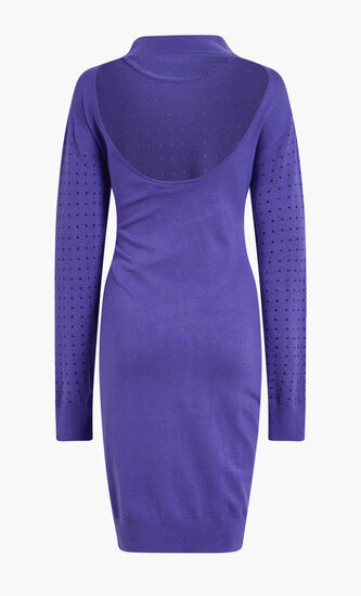 OPEN BACK RHINESTONE KNITDRESS