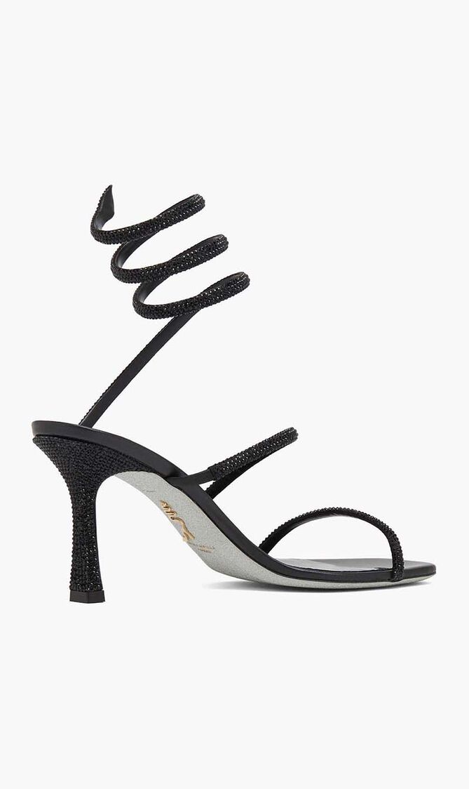 BLACK SATIN/JET STRASS