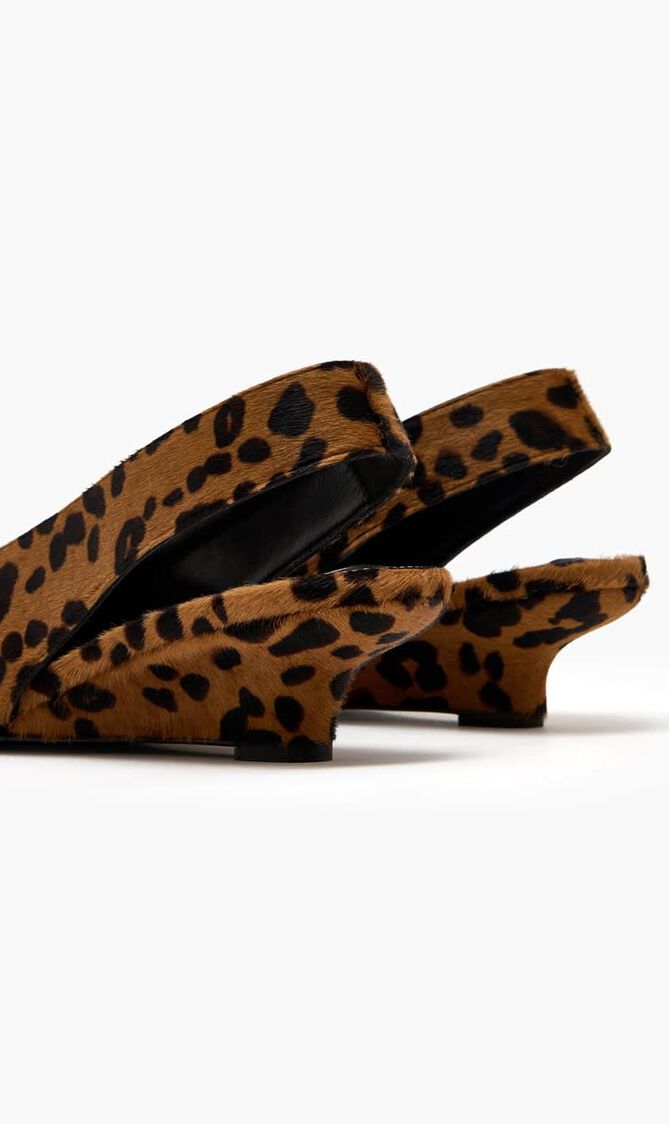 WEDGE HEEL PONY HAIR SLINGBACKS