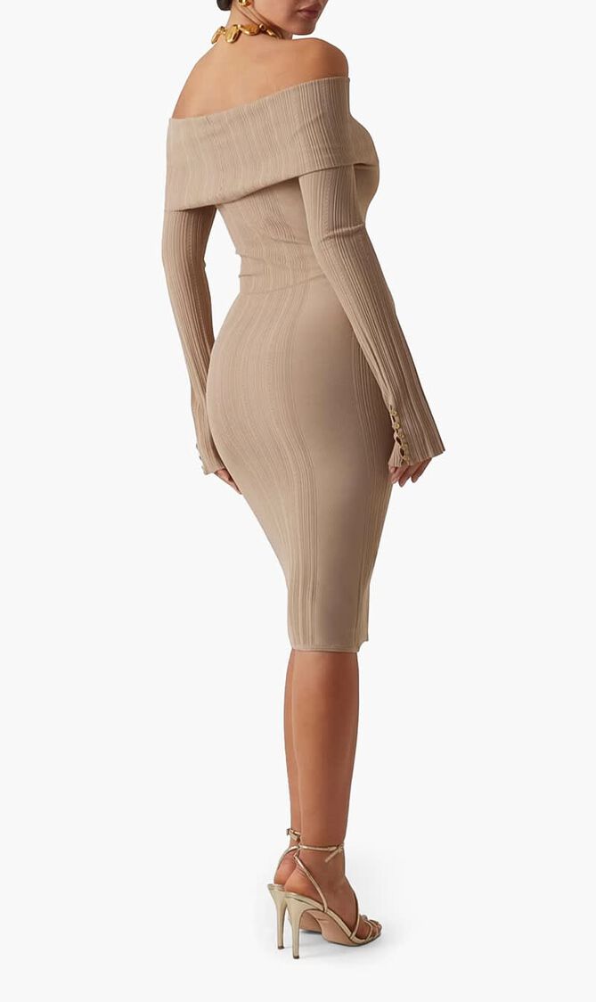 Giada Long Sleeve Off Shoulder Dress