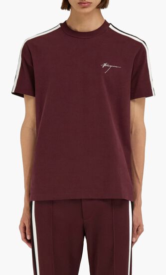 Short Sleeved T-Shirt with Contrasting Stripe