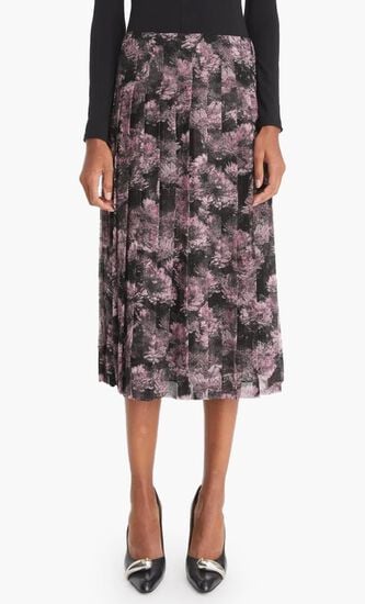 Printed Pleated Silk Skirt