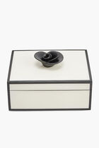 Black Porcelain Flower Handle Box