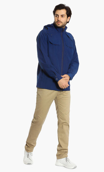 Lightweight Detachable-Hood Jacket