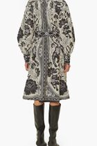 Leopard Collareneck Midi Dress