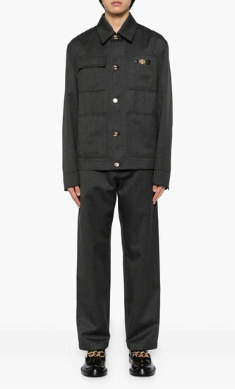 BLOUSON WOOL TWILL MOULINE FABRIC