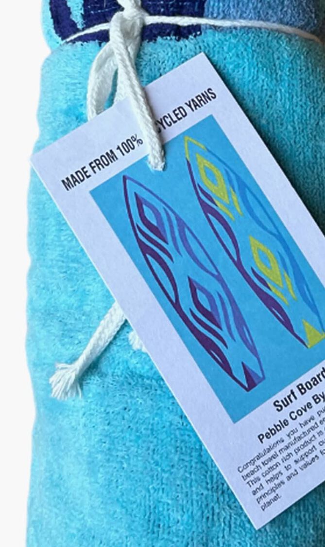 TEX CW1 BEACH TOWEL BLUE COTTON + RECYCLED PET