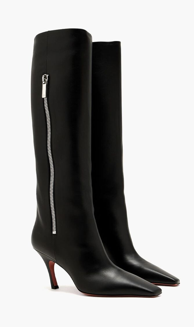 MONA BOOT NAPPA BLACK 80 MM BENDED HEEL