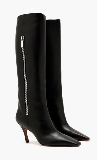 MONA BOOT NAPPA BLACK 80 MM BENDED HEEL