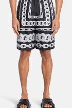SHORTS MEDUSA CHAINS PRINT SILK TWILL