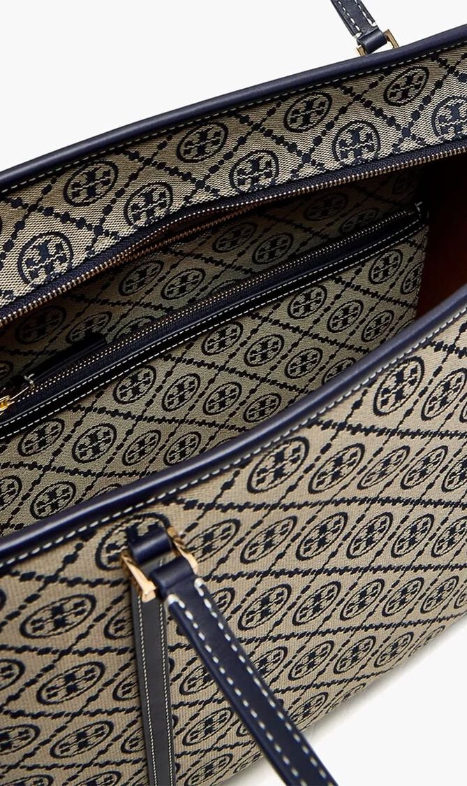 T Monogram Zip Tote Bag