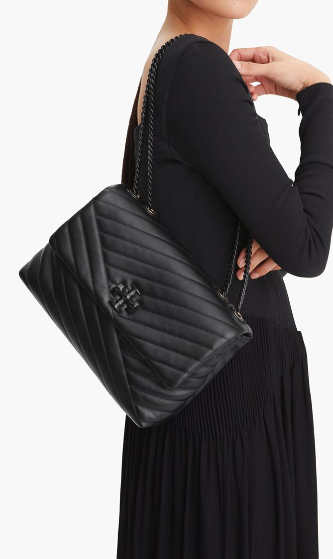 KIRA CHEVRON POWDER COATED CONVERTIBLE SHOULDER BAG