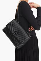 KIRA CHEVRON POWDER COATED CONVERTIBLE SHOULDER BAG