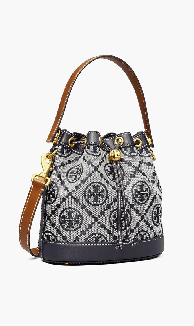 T MONOGRAM JACQUARD BUCKET BAG