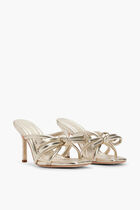 LEATHER BOW HEELED SANDAL LEATHER BOW HEELED SANDAL