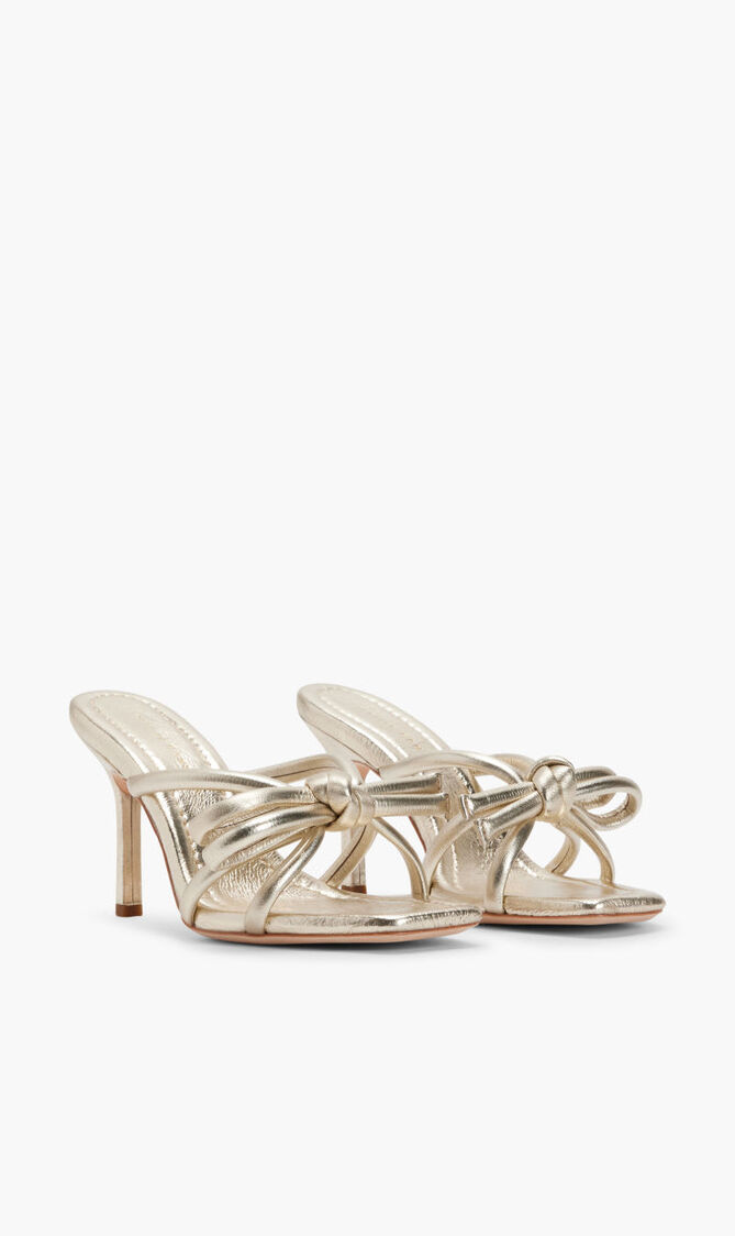 LEATHER BOW HEELED SANDAL LEATHER BOW HEELED SANDAL