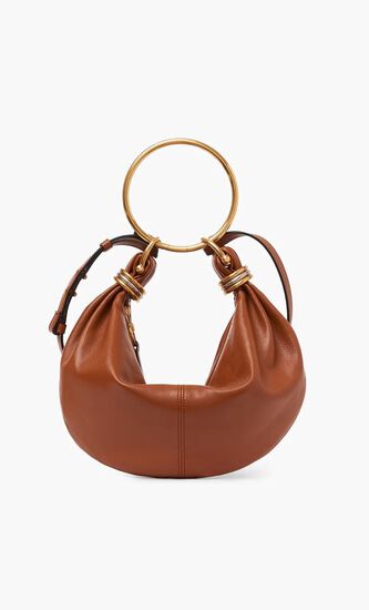 Bracelet Hobo Bag in Grained Leather