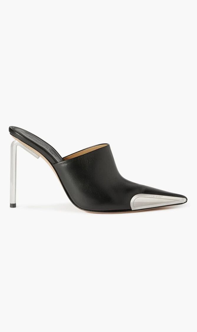 SILVER ALLENFRAME POINTEDMULE BLACK SILV