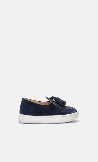 SUEDE LEATHER TASSELLED LOAFERS