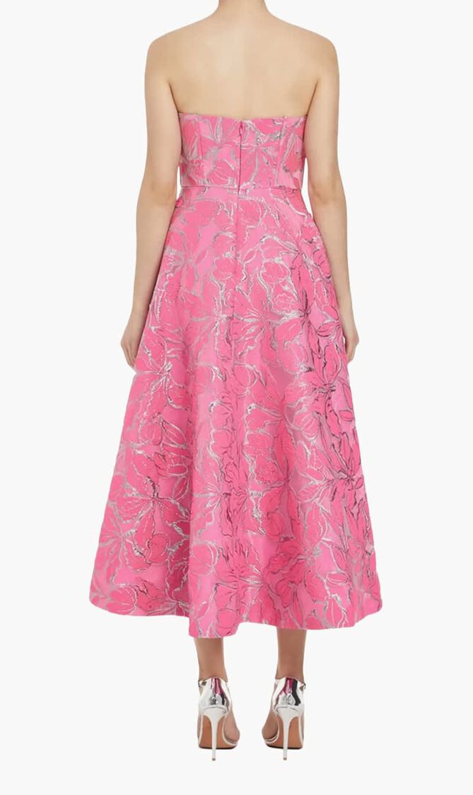 Amelia Floral Jacquard Midi Dress
