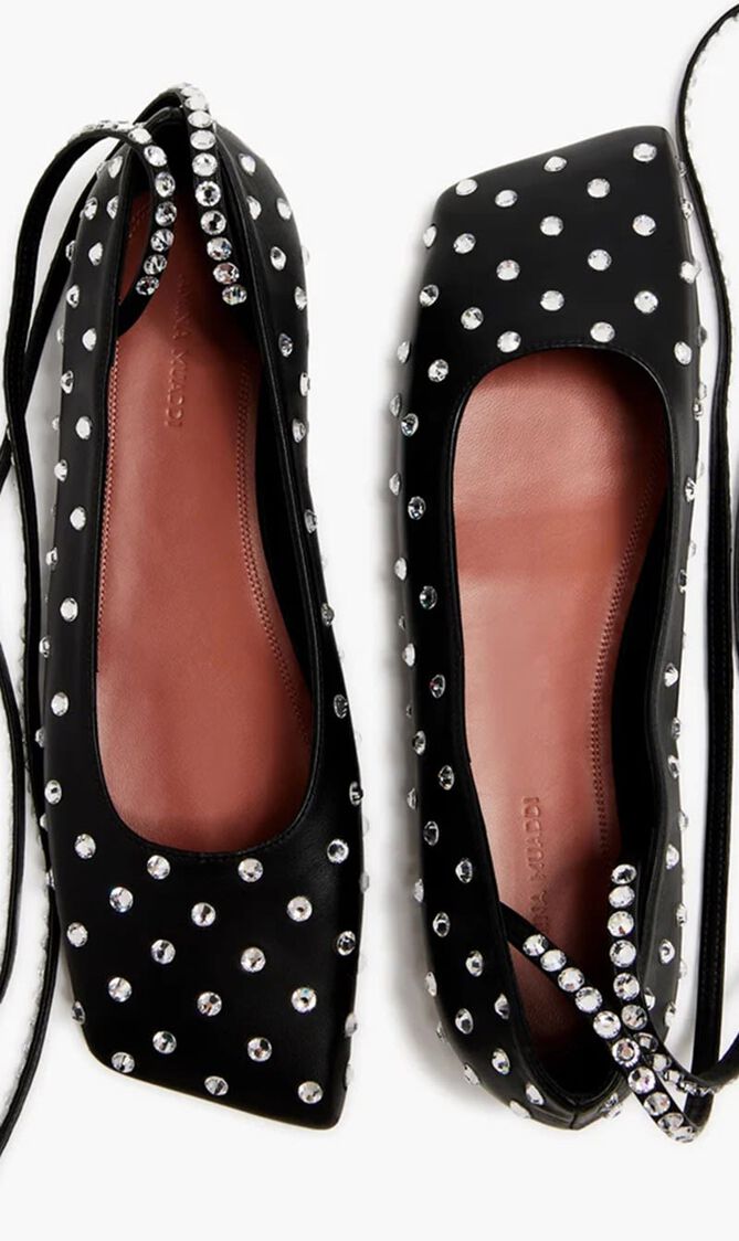 ANE CRYSTAL LACE UP FLAT NAPPA