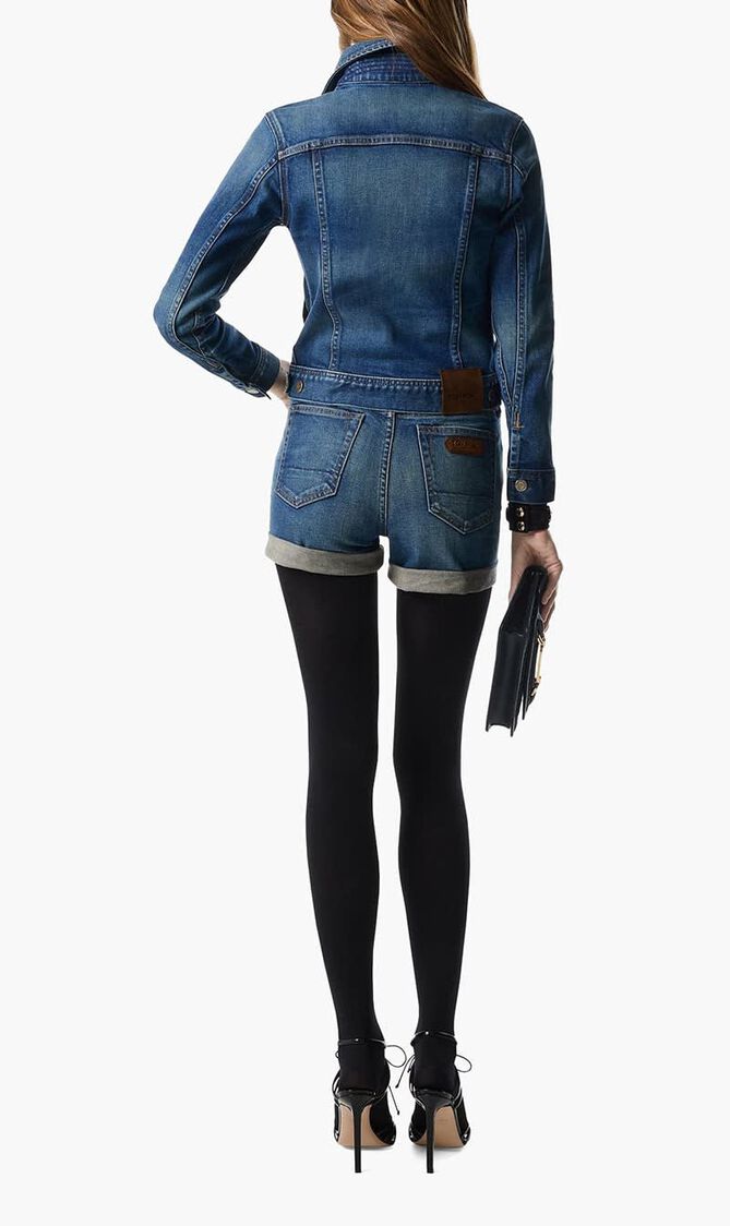 Stone Washed Denim Shorts