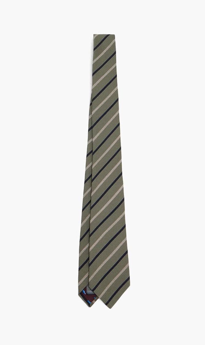 MEN TIE WOOL STRIPE